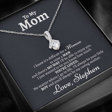 Personalized Mom (Love Son) Alluring Beauty Necklace - Love You This Much